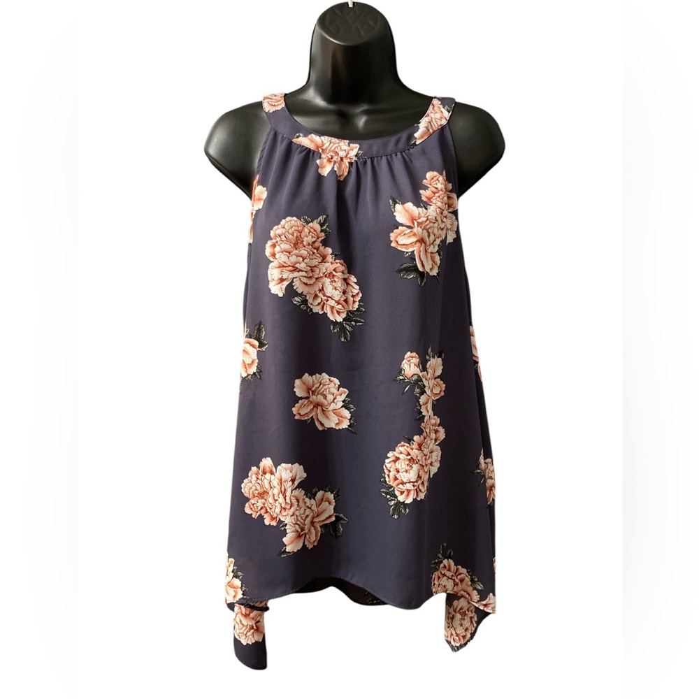 Torrid Georgette Floral Sleeveless Halter Tank Top Tunic Size 0 (12)
